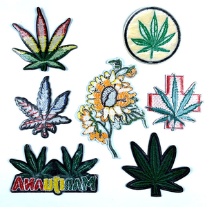 Parches Bordados para Planchar en Hojas, Parches Bordados para Hierba, Planta de Cáñamo, Hoja de Arce para Ropa - Product Image 2