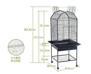 Budgie kafes Metal kuş kafesi <span class=keywords><strong>stand</strong></span>ı ile Cockatiels için Rolling papağan kafes afrika gri Conures Parakeets Lovebird Finch kanarya - Product Image 3