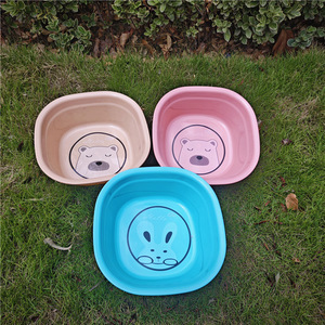 Bassin en plastique pour enfants, dessin animé, 28x10cm, forme irrégulière durable, pour le lavage et les soins des pieds, couleurs mélangées - Product Image 2