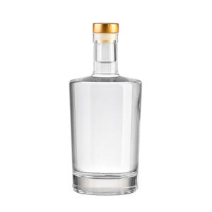 Chiaro <span class=keywords><strong>bottiglia</strong></span> di vetro vuoto per liquori Gin Whisky Vodka vino di ghiaccio con sughero sintetico personalizzato Botella de zumo de <span class=keywords><strong>cristal</strong></span> - Product Image 1