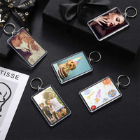 Porte-clés Photo en Cadre Acrylique Cœur Rectangle Forme Vêtement Pomme Transparent à Insérer Photo Vierge pour Cadeau d'Anniversaire