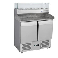 Présentoir pour salade, pizza, réfrigérateur en marbre, congélateur commercial, table de présentation sous le comptoir, réfrigérateur à salade, congélateur de présentation
