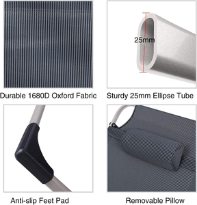 Foldable Adjustable 4-Position Reclining Modular 600D Oxford Metal Steel Frame Non-Inflatable Customized Color Carrying Bag - Product Image 3