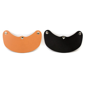 Stylish motorcycle helmet with detachable leather brim, <b>retro</b> electric scooter helmet brim, motorcycle helmet accessories. - Product Image 5