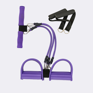 Fascia Elastica Multifunzione a 3 Tubi <span class=keywords><strong>con</strong></span> Maniglia in Corda, TPE, per Yoga, Pedaliera, Resistenza Addominale/Taille/<span class=keywords><strong>Braccia</strong></span>/Gambe, Modello Sottile KSA-063B - Product Image 2