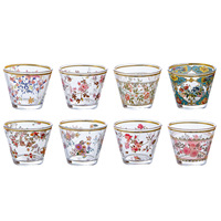 Nouvel ensemble de tasses en verre rétro de luxe léger, style Moyen-Orient, avec bordure dorée, pour thé noir et vin, idéal pour hôtels et cadeaux, service à thé pour la maison