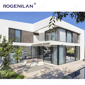 ROGENILAN Grande porte et fenêtre panoramiques en verre Extrêmement étroite avec cadre en aluminium, style pivotant ouvert, fixe pour application au sol - Product Image 3