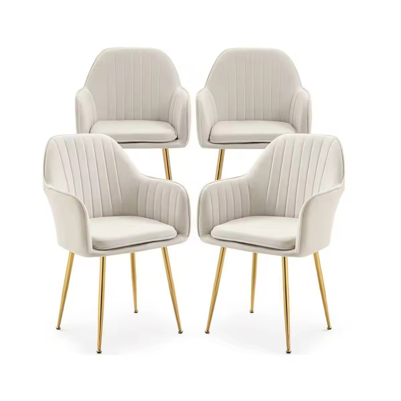 Modern Comfort Armchair with Gold Metal