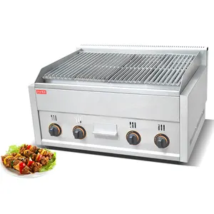 Commercial gas hot lava stone grill / steak grill machine for kitchen equipment restaurant