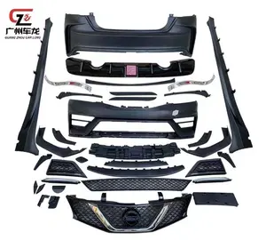 PP Plastic Full set BodyKit For Nissan Tiida 2011-2015 modified Nismo Front Rear Bumper Side Skirts Front Rear Lip Car Bumpers