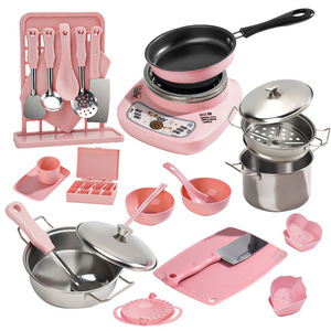 Jouets en Gros Ensemble de Cuisine pour Enfants, Jouets d'Imitation Bricolage pour Filles, Vraie Mini-Batterie de Cuisine pour <span class=keywords><strong>Jouer</strong></span> <span class=keywords><strong>à</strong></span> la Maison - Product Image 1