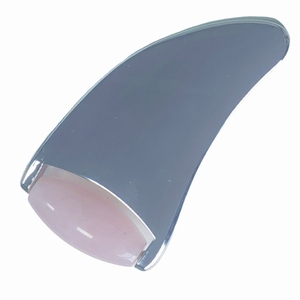 Rouleau facial en alliage de zinc et quartz rose en forme de corne de bélier - Product Image 4