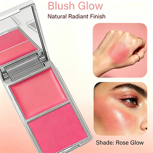 Palette Blush in Crema e Polvere 2 in 1, Design Personalizzabile, Lunga Durata, Cosmetici per Contorno Viso - Product Image 3