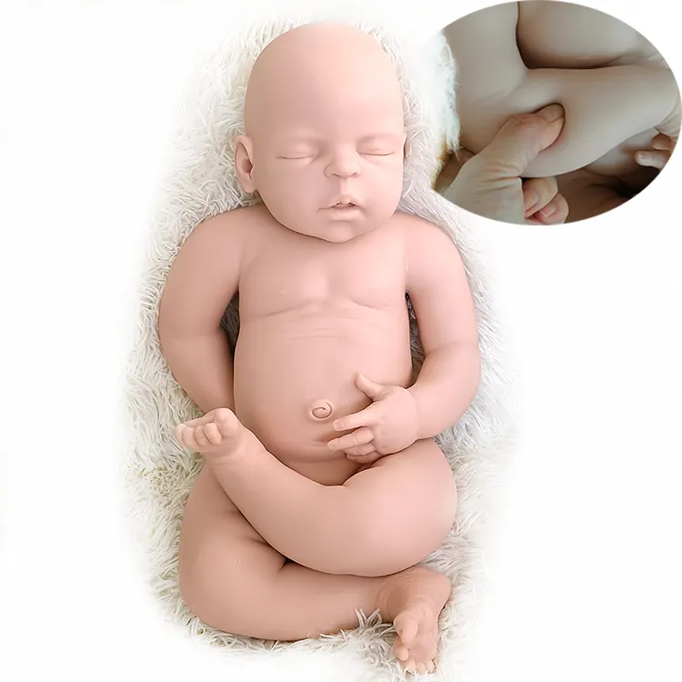 Handmade Lifelike Baby Dolls 22 Inch Soft Soild Silicone Reborn Bebe Newborn Big Baby Doll Toys