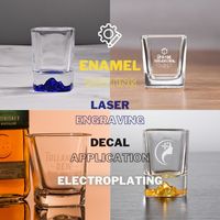 Verres à shot givrés personnalisés avec logo pour Tequila, 1,2-2 oz, pour fêtes modernes, impression feuille d'or, verre à shot à sublimation pour expresso