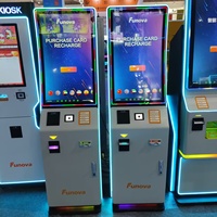 FUNOVA Kiosque en libre-service 32 pouces pour la vente de cartes d'arcade, la vente de billets, le paiement sans espèces, la recharge de cartes de membre et la gestion des paiements par carte bancaire (FEC)