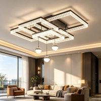 Plafonnier LED moderne de luxe, lampe de plafond géométrique carrée, décoration, éclairage domestique à intensité variable pour salon