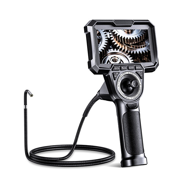 Dual-lens 4-Way Articulated Steering Endoscope Borescope 5Inch Screen 5000mAh Video Professional Car Inspection Camera