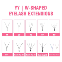 Extensions de Cils YY 3D 4D 5D 6D 8D en Forme de W de Votre Marque en Gros – Plateaux de Cils Préfabriqués Éventails Effilés