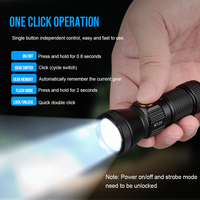 Lampe torche tactique EDC TrustFire MT20 avec torche résistante à l'eau et 5 modes d'éclairage, lampe torche portative pour les aventures en plein air