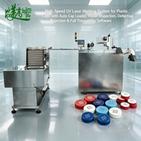 Machine de codage laser UV automatique pour bouchons de bouteilles avec alimentation automatique, inspection visuelle, lecture de codes et système de rejet