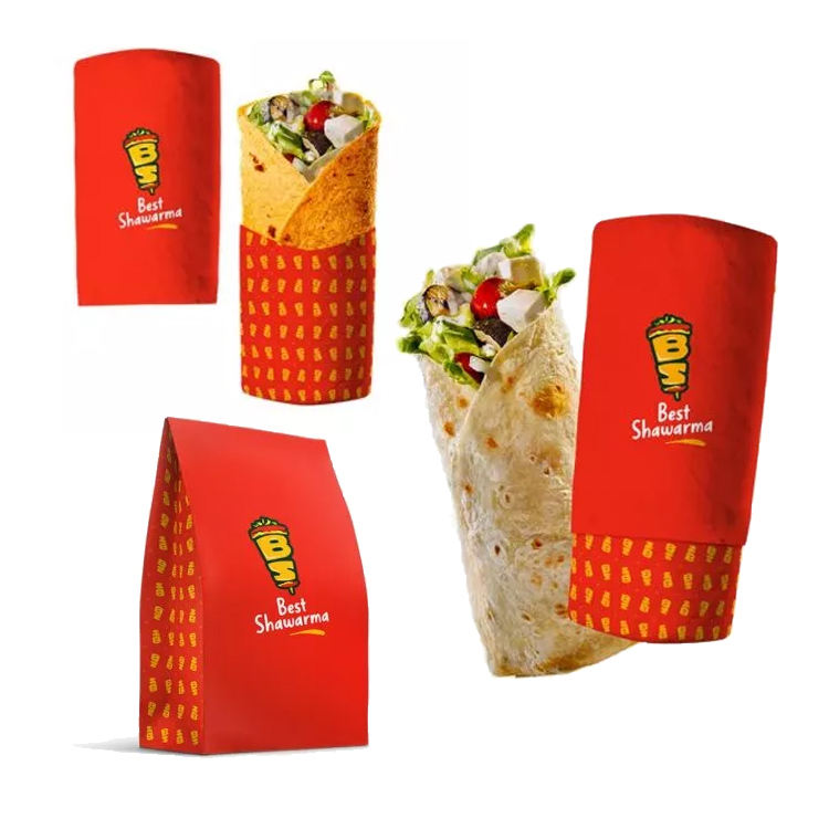 Custom Beef Chicken Shawarma Wrapping Box - Kraft Box