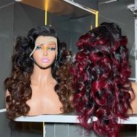 Nouvelle Arrivée Perruque Bouclée Volumineuse Cheveux Humains Vietnamiens Bruts Alignés Double Drawn Sans Colle Effet Ondulé Ombré Marron