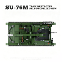Sovyet SU-76M Tank Destroyer Kendinden Tahrikli Silah İkinci Dünya Savaşı Askeri Kamyon Asker ABS Plastik Yapım Oyuncağı DIY Yapım Blokları