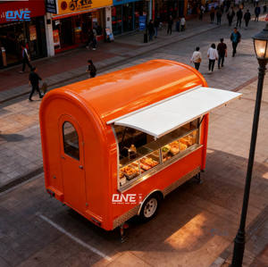 Satılık Fiberglas Fiber Takviyeli Plastik Malzemeden Standart Yemek Kamyonu, Slush Karavanı Mobil Pancake Arabası - Product Image 2