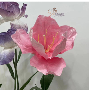 H-129 flores cor rosa tamanho grande artificial gigante seda peônia papoula papel anêmona para exibição de janela decoração de casamento em casa - Product Image 2
