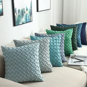 Cushion covers print sofa chair cushion cover handmade deerskin velvet woven pillowcase OEM ODM