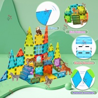 Juego de Juguetes Magnéticos Educativos 3D STEM de Tendencia 2025, Bloques de Construcción Magnéticos, 95 Piezas, Animales del Zoológico, Azulejos Magnéticos para Niños
