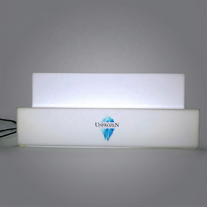 Support à vin en acrylique personnalisé à 2 niveaux, éclairé par LED, pour comptoir, présentoir de bouteilles de vin pour bar ou fête - Product Image 1