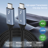 Wodexun Cable USB 4 Tipo-C de alta velocidad con Thunderbolt 3 40 Gb/s PD3.1 Carga 240W Nylon Aleación de zinc Pantalla 8K para IP15 Mac