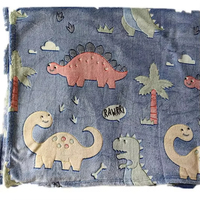 Couverture en flanelle lumineuse double face pour enfants, imprimée de dessins animés, personnalisable