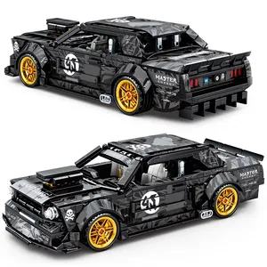 SY8406 Technical Famous 1965 Monsters Muscle Car Model Pull Back Vehicle DIY Kit 1000 Pieces Sembo Building Block Brick Cars Toy