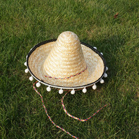 Sombrero marroquí Sombrero de paja para mujer Sombrero de playa de verano de gran tamaño para viajes al aire libre Deportes casuales Dibujado a mano Inspirado México
