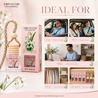 Diffuseur d'aromathérapie pour voiture suspendu 8 ml, bouteille en verre avec couvercle en bois, désodorisant parfumé, parfum personnalisé, fabrication OEM ODM