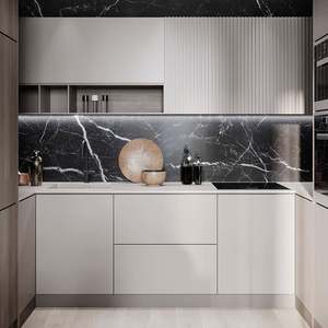 Fabricant italien de meubles de cuisine de luxe, armoires de cuisine intégrées, charnières multifonctionnelles, unité de cuisine complète, armoire ouverte - Product Image 3