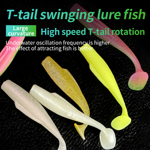 KEWOTE Floating TPR Super Soft Bait Set bionico T-Tail Fish finto <span class=keywords><strong>esca</strong></span> 1 pezzo in PVC Carp Fishing esche nere Pit Bass Fish - Product Image 5