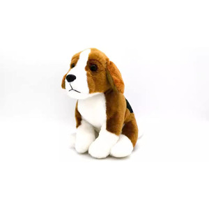 Peluche de compagnie, simulation mignonne, forme de chien <span class=keywords><strong>Beagle</strong></span> couché, peluche animale avec des taches noires au dos, peluche douce <span class=keywords><strong>Beagle</strong></span> - Product Image 1