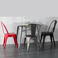 Chaise de salle à manger en métal empilable de style Tolix en fer antique facile à assembler