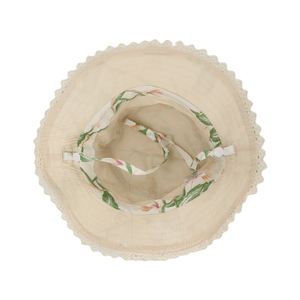Chapeau Bob Réversible Femme Imprimé Floral <span class=keywords><strong>Oiseau</strong></span> de Paradis Tropical avec Bordure en Dentelle et Sangle Mentonnière Ajustable pour la Plage - Product Image 3