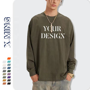 Nouveau design col rond à manches longues 100% coton éponge blanc sweats unisexe personnalisé col rond avec logo imprimé t-shirt pour homme - Product Image 1