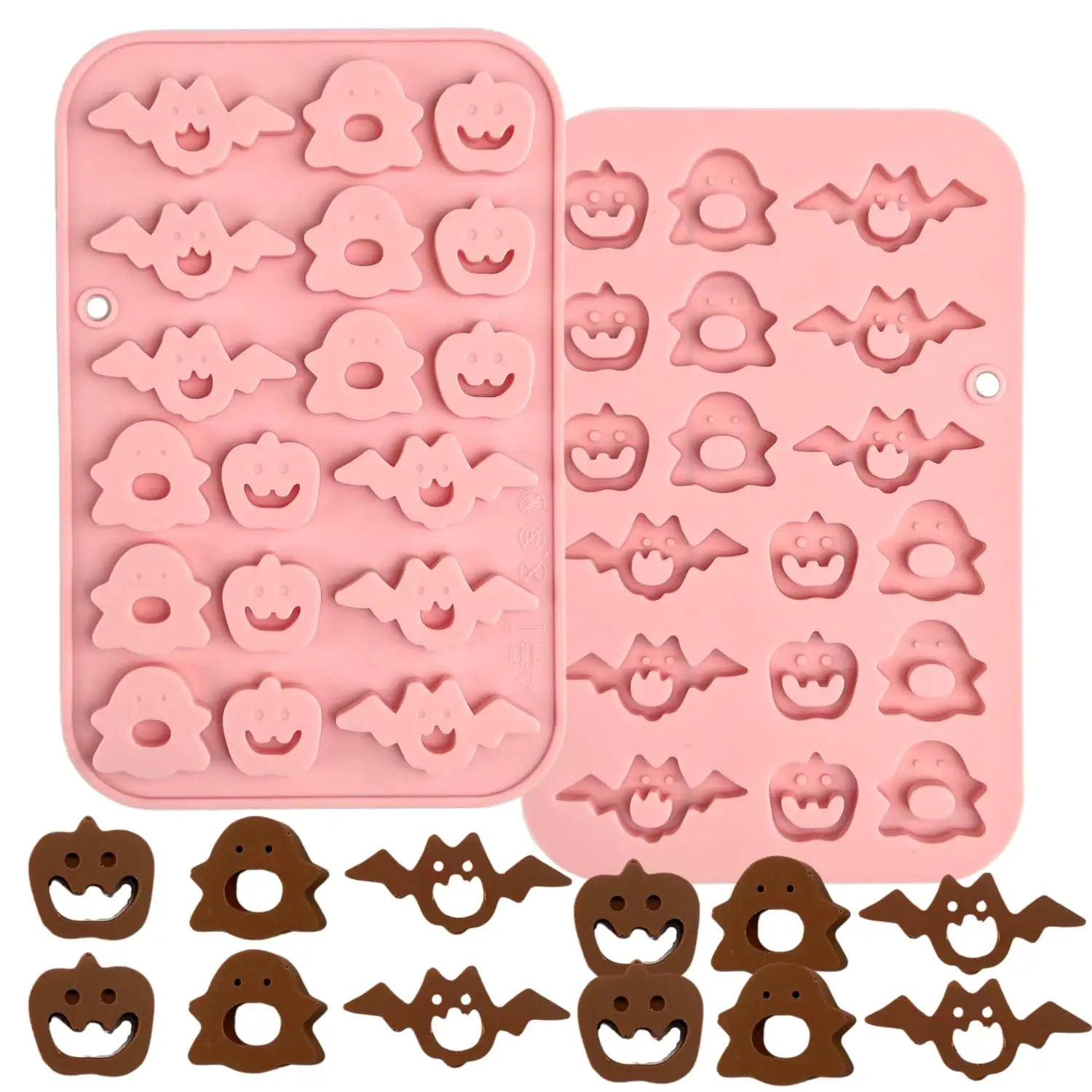 Sin BPA antiadherente Halloween lindo fantasma hecho en casa gomoso caramelo Chocolate Fondant moldes de silicona herramientas de decoración para hornear pasteles