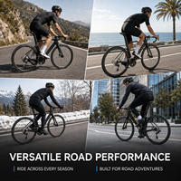 Vélo de route en fibre de carbone léger à 22 vitesses, vélo de course aérodynamique avec roues en alliage pour adultes