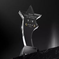 Gravure sur logo personnalisé Impression UV K9 Plaque en verre cristal Trophée étoile en verre