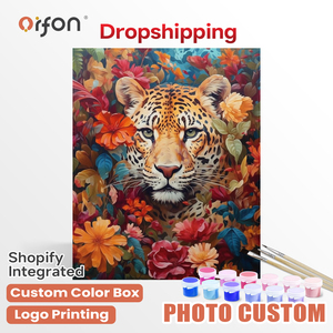 ORFON Kit Pittura a Numeri per Principianti, Dipinto Acrilico all'Ingrosso, <span class=keywords><strong>Re</strong></span> Leopardo in Stile Europeo e Americano - Product Image 1