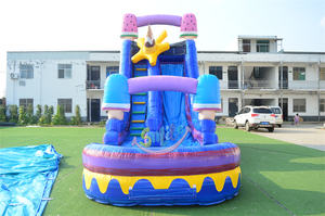 <span class=keywords><strong>Location</strong></span> de fête d'été Offre Spéciale bon marché piscine de toboggan aquatique à crème glacée toboggan gonflable commercial avec petite piscine - Product Image 3