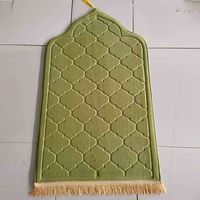 Tapis de prière portable de voyage avec boussole Qibla, en polyester imperméable, pour la prière à la maison ou à la mosquée